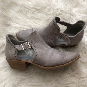 Gray ankle boots